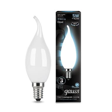 Лампа Gauss LED Filament Свеча на ветру OPAL E14 5W 450lm 4100K 104201205