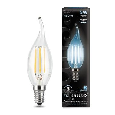 Лампа LED Candle tailed E14 5W 4100K Gauss Filament 104801205