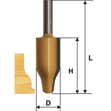 Фреза фигирейная вертикальная (25.4х41.3 мм; хвостовик 12 мм) по дереву Энкор 10586