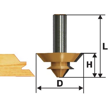 Фреза комбинированная универсальная (44.5х21 мм; хвостовик 12 мм) по дереву Энкор 10611