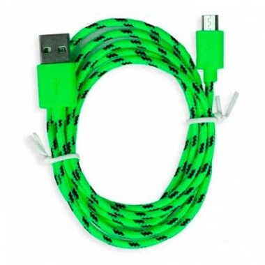 USB кабель SMARTBUY IK-12N GREEN USB - MICRO USB нейлон 1.м зеленый