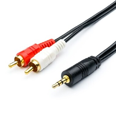 Аудио-видео шнур ATCOM (АТ7397) кабель Audio DC3.5 - > 2RCA mini-Jack(M) - > 2 тюльпана (M) 1,5 м (10)