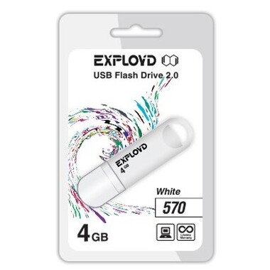 USB флэш-накопитель EXPLOYD 4GB-570-белый