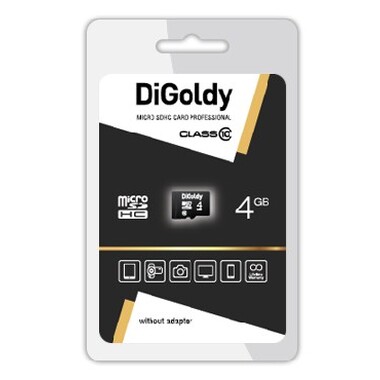 Карта памяти DIGOLDY 4GB microSDHC Class10 - без адаптера SD o-1130011