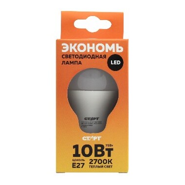 Лампа светодиодная СТАРТ ECO LEDGLS E27 10W30 теплый (10) o-1161617