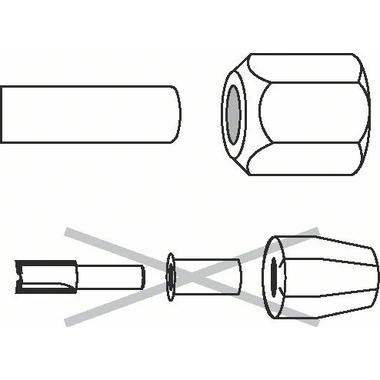 Патрон цанговый зажимной для фрезеров (6 мм) Bosch 2608570103