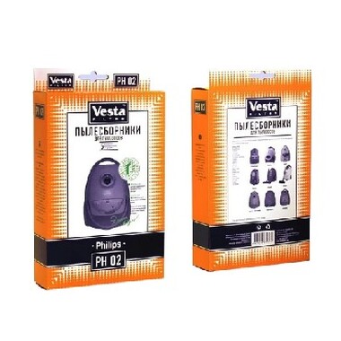 Пылесборники VESTA FILTER PH 02 бумажные (5 шт. + фильтр) o-1224181