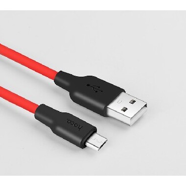 Кабель HOCO X21 USB (m)-Type-C (m) 1.0м 2.0A силикон красный черный