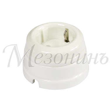 Розетка фарфоровая двухполюсная, с з/к (D70x45, 16А, 250В, IP 20), белый GREENEL-МЕЗОНИН GE70301-01