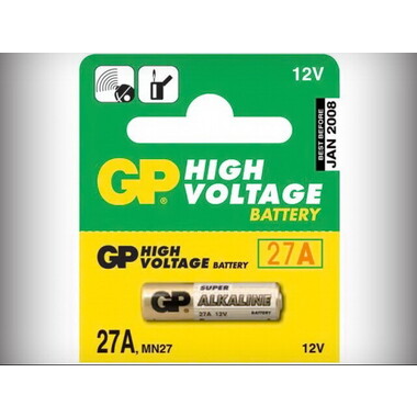 Эл-т питания щелочной 27A (L828, GP27A) 12В (уп.= 1шт.) 27A GP BATTERIES GP 27A-BC1 10/600