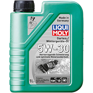 Всесезонное НС-синтетическое моторное масло для садовой и силовой техники LIQUI MOLY Garten-Wintergerate-Oil 5W-30 1л 1279