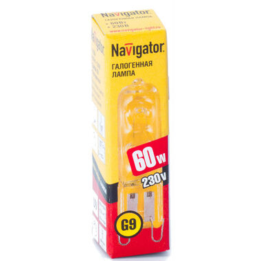 Галогенная лампа Navigator 94 216 JCD9 60Bт clear G9 230B 2000h 4607136942165 128327