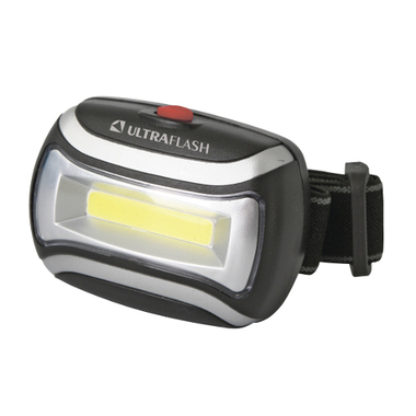 Налобный фонарь, черный, 3Вт COB LED, 3 режима, пластик Ultraflash LED5380 12870