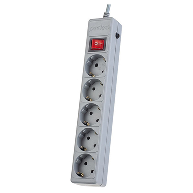 Сетевой фильтр Perfeo Power+ 5 Sockets 1.8m Grey PF-PP-5/1.8-G PF_A4659