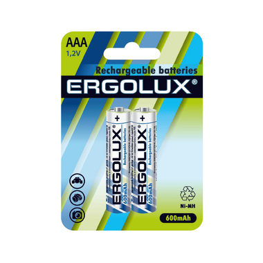 Аккумулятор AAA - Ergolux 1.2V 600mAh Ni-Mh NHAAA600BL2 (2 штуки) 12977 P693493