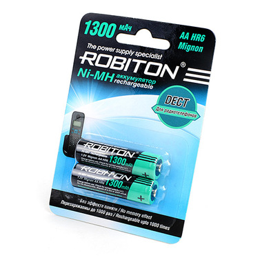 Аккумулятор ROBITON 1300MHAA-2 DECT BL2 (2шт) 13902