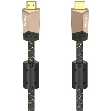 Кабель аудио-видео HAMA Premium,  HDMI (m)  -  HDMI (m) ,  1.5м, GOLD,  ф/фильтр,  черный 00205025