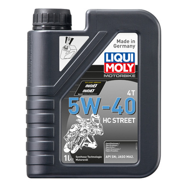 НС-синтетическое моторное масло для 4-тактных мотоциклов 1л LIQUI MOLY Motorbike 4T HC Street 5W-40 SN MA2 20750