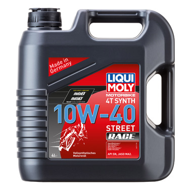 Синтетическое моторное масло для 4-тактных мотоциклов 4л LIQUI MOLY Motorbike 4T Synth Street Race 10W-40 SN MA2 20754