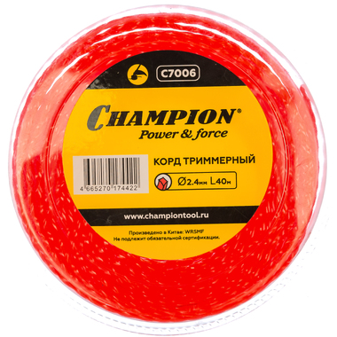 Корд триммерный Twisted Square (2.4 мм; 40 м; витой квадрат) CHAMPION C7006