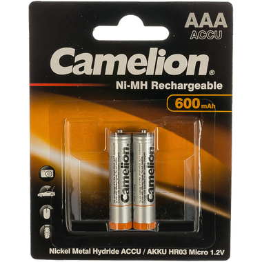 CAMELION AAA- 600mAh Ni-Mh BL-2 (NH-AAA600BP2, аккумулятор,1.2В) O1222714