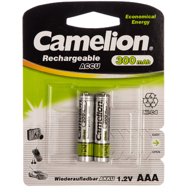 Аккумулятор Camelion 1.2В AAA-300mAh Ni-Cd BL-2, 3144