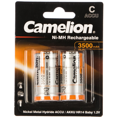 Аккумулятор Camelion 1.2В C-3500mAh Ni-Mh BL-2, 6184