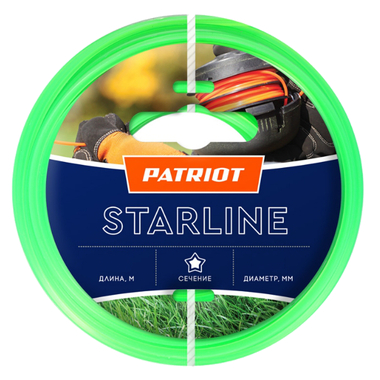 Леска Starline (15 м; 2 мм; звезда; зеленая) PATRIOT 805201056