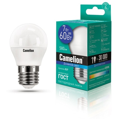 Светодиодная лампа Camelion LED7-G45/865/E27 7Вт 220В 12647