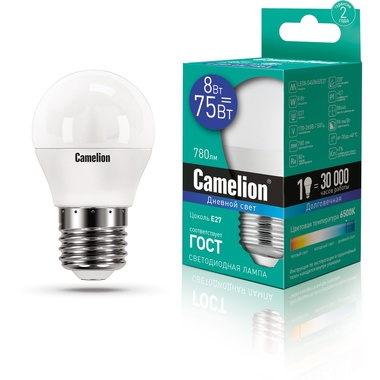 Светодиодная лампа Camelion LED8-G45/865/E27 8Вт 220В 13373