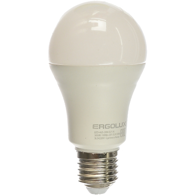 Электрическая светодиодная лампа Ergolux LED-A65-20W-E27-3K ЛОН 20Вт E27 3000K 172-265В 13182