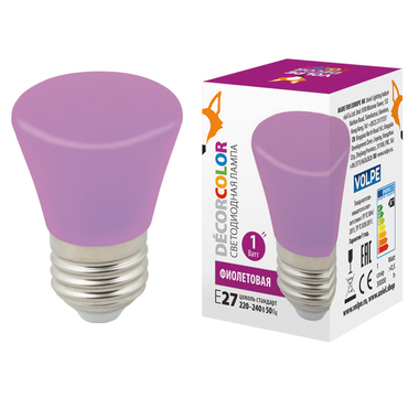 Декоративная светодиодная лампа Volpe LED-D45-1W/PURPLE/E27/FR/С BELL UL-00005644