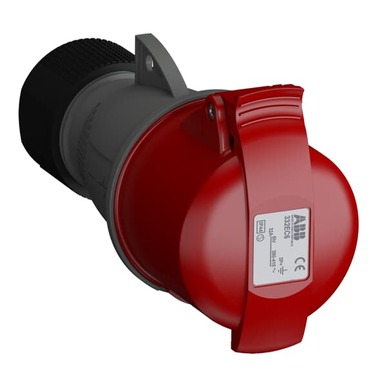 Кабельная розетка ABB Easy&Safe 332EC6, 32А, 3P+E, IP44, 6ч 2CMA102040R1000