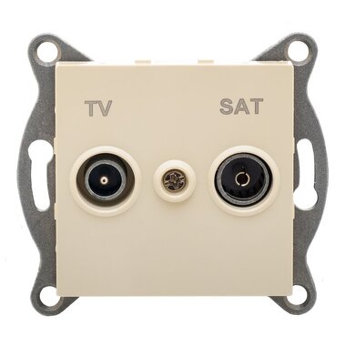 Розетка TV+ SAT GUSI ELECTRIC Ugra, оконечной, СУ, бежевый С11TS1-003