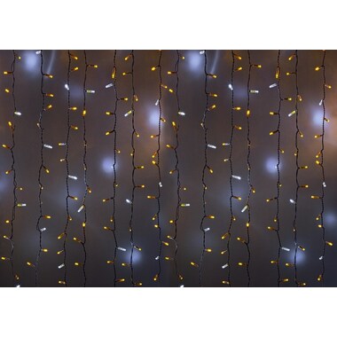 Гирлянда Neon-Night дождь, занавес, 2x1.5м, белый провод, мерцающий "Flashing", 360 LED желтые 235-225