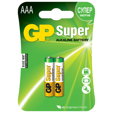 Батарейка Super Alkaline LR03 (2 шт; блистер) GP 24A-BC2/24A-2CR2