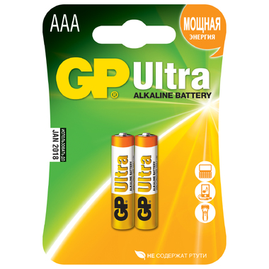 Батарейка Ultra Alkaline LR03 (2 шт; блистер) GP 24AU-CR2/24AU-2CR2