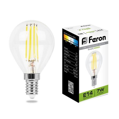 Светодиодная лампа FERON 7W 230V E14 4000K, LB-52 25875