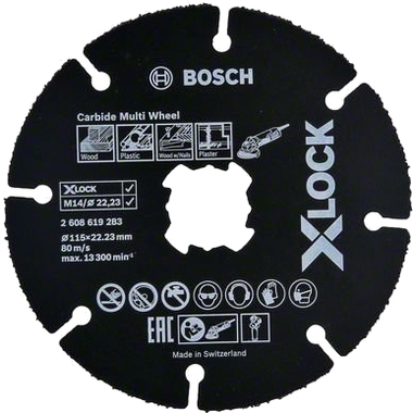 Круг отрезной по дереву X-LOCK (115х22.2 мм) для УШМ Bosch 2608619283