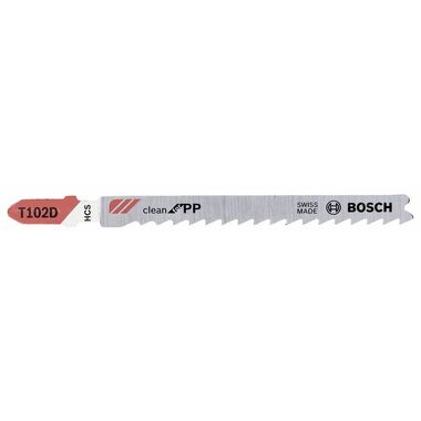 Пилки для пластика T102D CLEANPP (100 мм, шаг 4 мм) Bosch 2609256C56