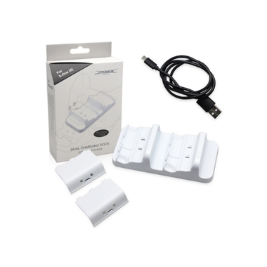 Зарядное устройство Dobe TYX-532S/X Dual Charging Stantion + Battery Pack 600mAh White для Xbox One S P629536