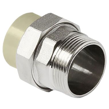 Муфта полипропиленовая разъемная PP-R 25 мм x 1/2" НР серая VALFEX (10156115Г)