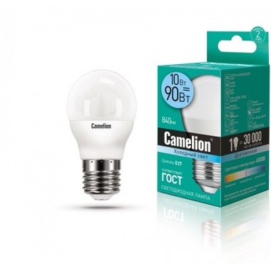 Светодиодная лампа Camelion LED10-G45/845/E27 10Вт 220В 13568