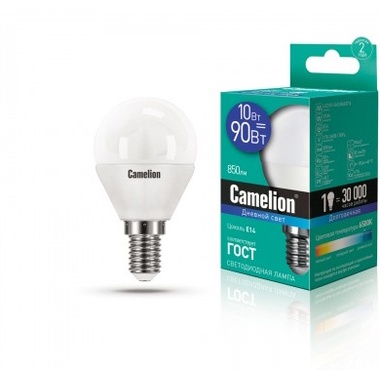 Светодиодная лампа Camelion LED10-G45/865/E14 10Вт 220В 13569