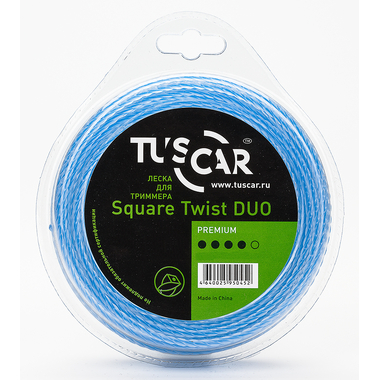 Леска для триммера Square Twist DUO, Premium, 3.0 мм, 37 м TUSCAR 10142430-37-1