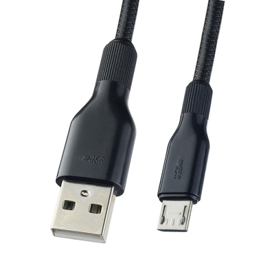 Кабель PERFEO USB2.0 A вилка - Micro USB вилка силикон черный длина 1 м U4807