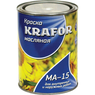 Масляная краска Krafor МА-15 белая 0.9 кг 14 26313