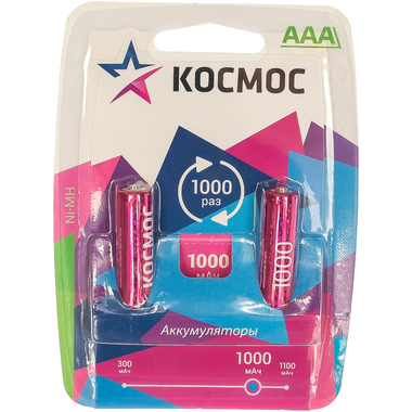 Аккумуляторные батарейки КОСМОС R03 NI-MN 1000мАч KOCR03NIMH