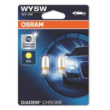 Автолампа OSRAM WY5W W2.1 9.5d DIADEM CHROME, 2 шт. 12V, 1, 10, 50, 200 2827DC-02B