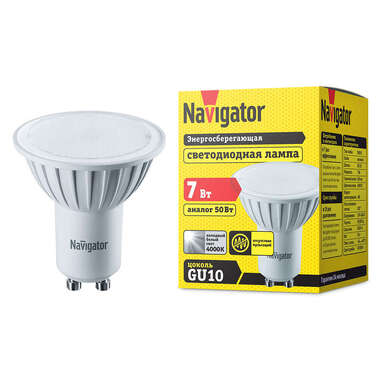 Светодиодная лампа NAVIGATOR 94 227 NLL-PAR16-7-230-4K-GU10 7Bт 4000K белый 170-260B 94227 286588